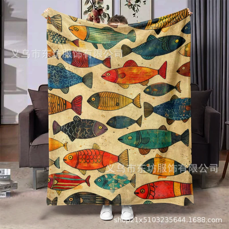 Простая рыбка креативная особенность теплая и удобная фланелевая шерсть