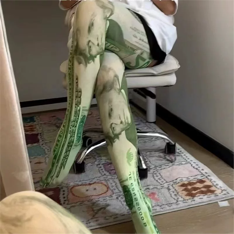 Долларовый принт 3D персонализированные носки тенденции креативные носочные носки Летние тонкие чулки подделки чулки новые летние