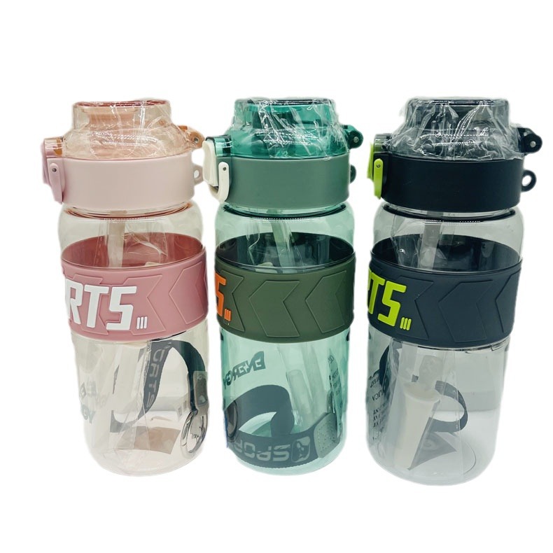 Jinshi 2008-739 850ml nueva taza de beber directa taza de plástico de negocios tapa elástica cuerda de elevación simple taza de plástico