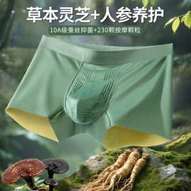 草本灵芝加人参养护加按摩颗粒100支双面男士内裤男透气速干无痕