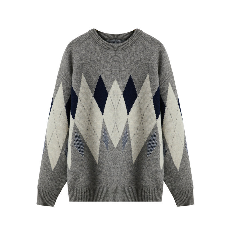 Herrenbekleidung Pullover Herren lockerer Herbst und Winter neuer Strickpullover einfacher täglicher Pendel-Rundhals-Freizeitpullover_voghion.com