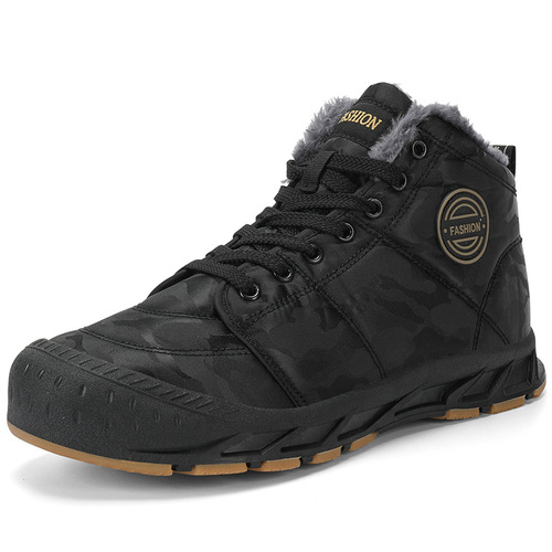 Winter warm padded and thick cotton shoes 2202 low-top ankle boots for men large size snow boots outdoor camping