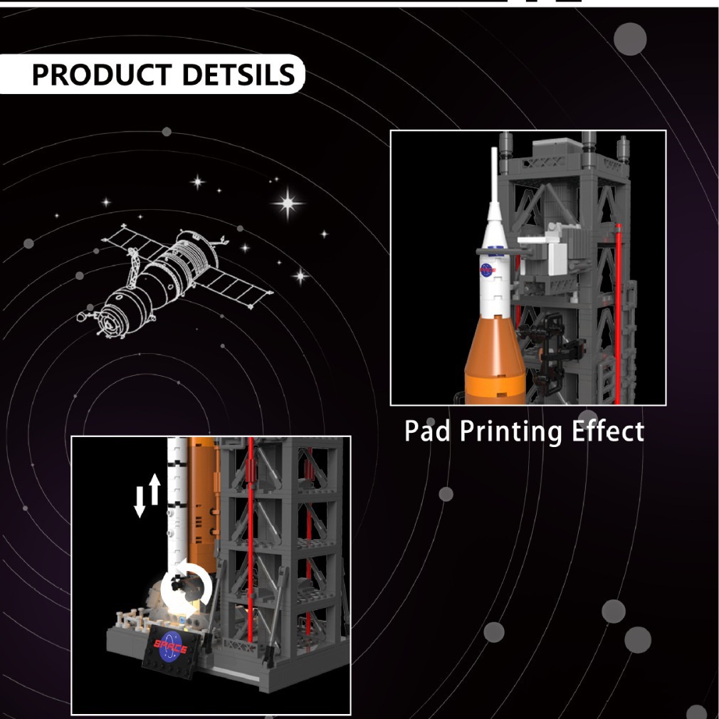 Deke Chuangxiang Aerospace 7007, Juguete de Ensamblaje de Bloques de Construcción de Partículas Pequeñas, Sistema de Lanzamiento Espacial, Plan de Aterrizaje Lunar