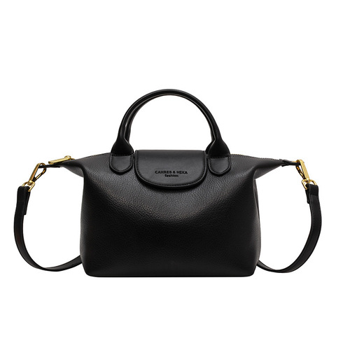 Fashionable high-end women's bag 2024 new leather texture contrasting color portable dumpling bag live broadcast versatile shoulder crossbody bag