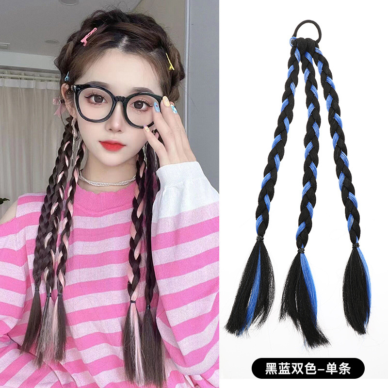 Pelo falso trenza hembra chica caliente trenza sucia Cola de Caballo dulce chica fresca giro natural trenza larga Internet celebridad trenza de boxeo trenza trenzada de cabello trenzado