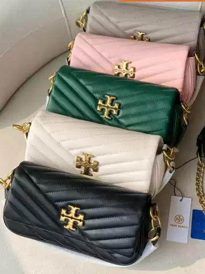Tb Women's Bag Original Single Purchase Kira Goatskin Armpit Bag Women's Baguette Bag Satchel Shoulder Crossbody Chain Small Square Bag