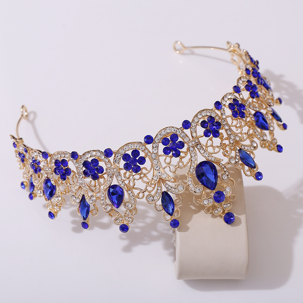 560g Weight Jewelry Set Classification Hair Accessories Earrings Necklace Quantity Holiday, Festival Occasion Artificial Crystal Material Solid Color Pattern All Seasons Season Women's Gender Queen, Shiny Style Hair Accessories Earrings Necklace Queen Shiny Solid Color Artificial Crystal Women's Jewelry Set 16