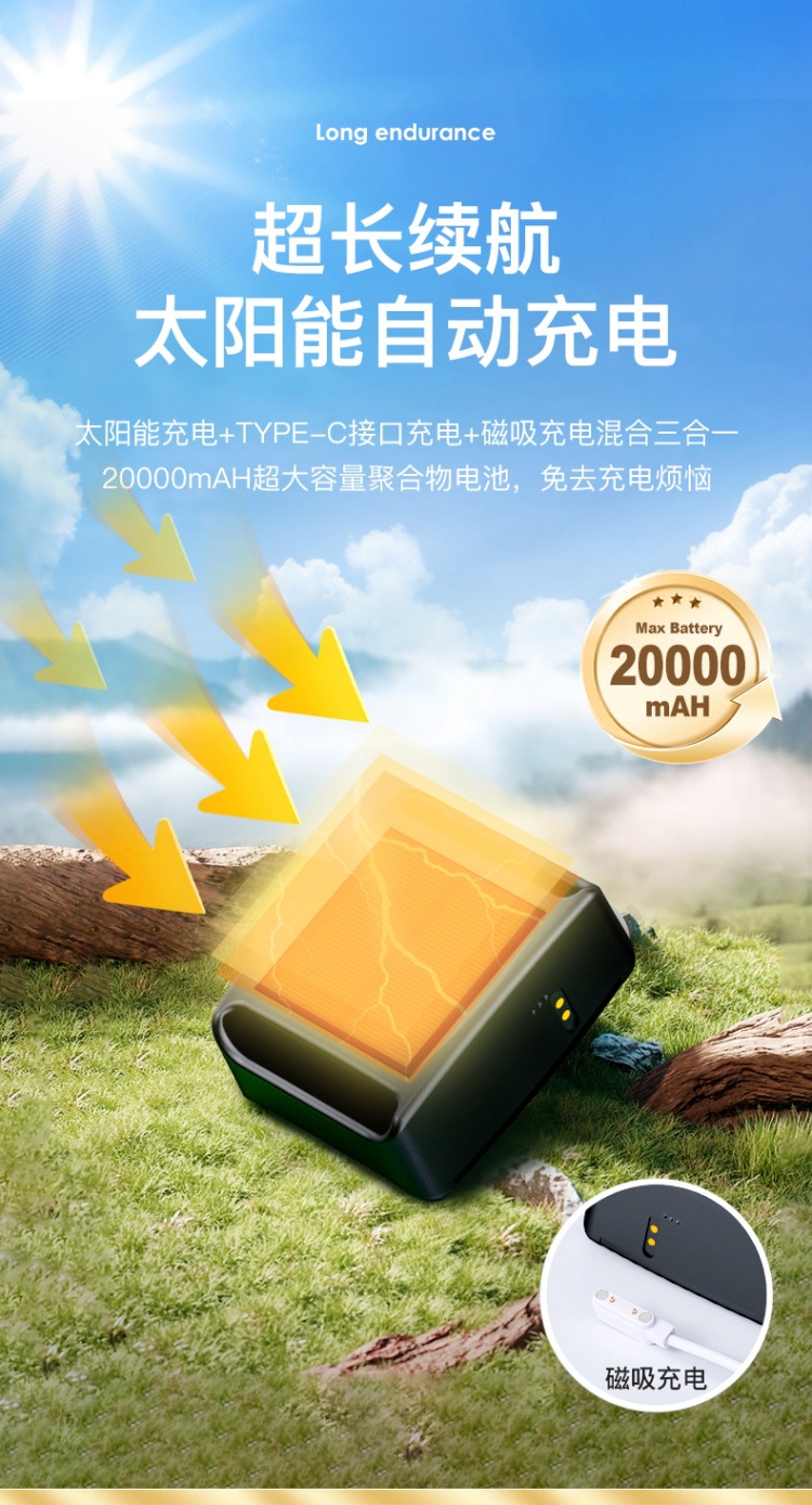 Waterproof, cold-resistant and fall-resistant solar energy auxiliary charging cattle and sheep animal husbandry GPS locator 4G 2G full network coverage anti-loss device