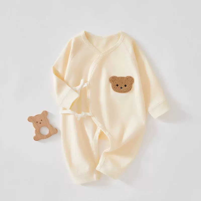 新生婴儿连体衣服春秋季纯棉和尚服0到3个月初生儿宝宝蝴蝶衣哈衣