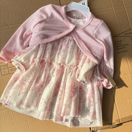 跨境新品裙子套装披肩裙小童彩色吊带裙纯色外套婴童两件套