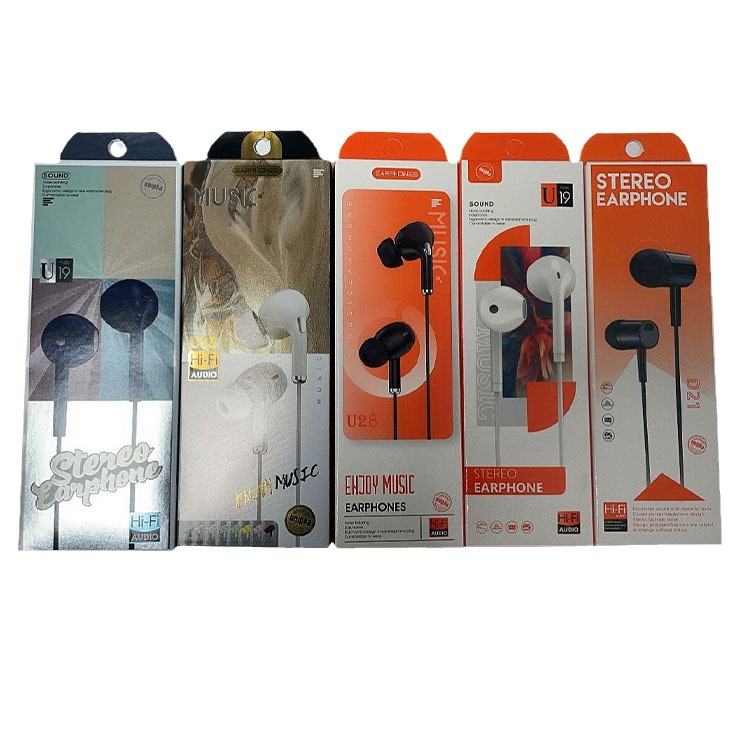 有线入耳式 便携式 蓝牙中性耳机盒 彩盒金银卡纸高档包装盒