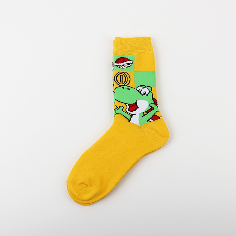 Juego de dibujos animados Marima casual deportes jacquard pareja de algodón de mujer calcetines de media pantorrilla calcetines de marea medias de hombre