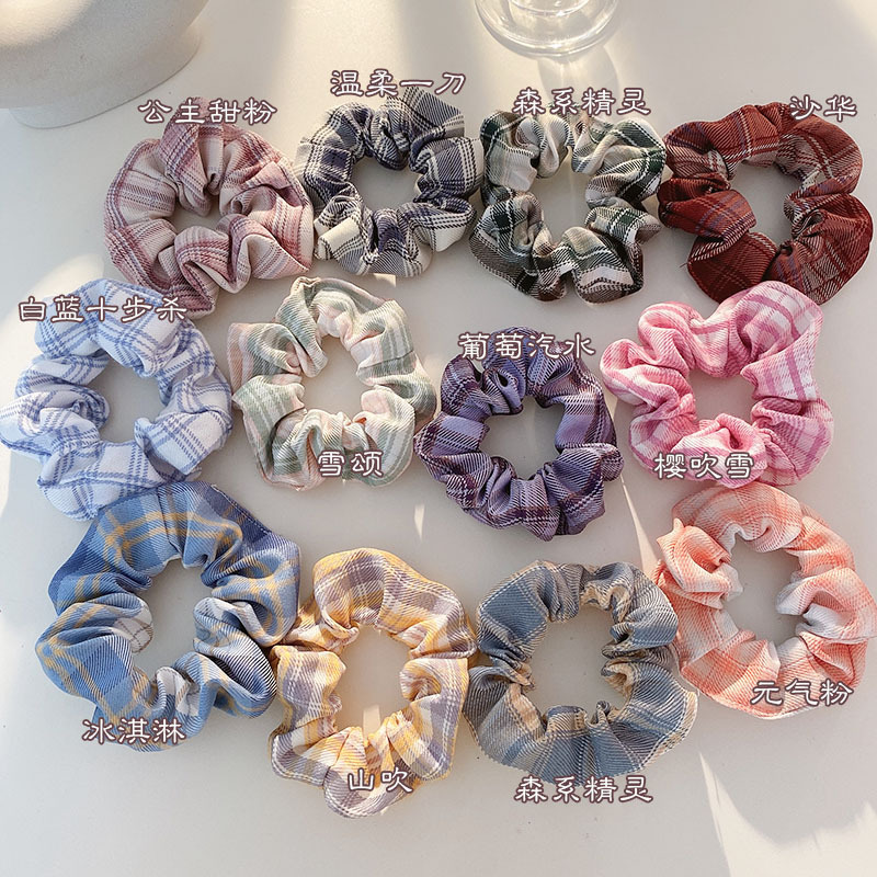 [Procesamiento personalizado] anillo de pelo intestino grueso coreano ins cabeza cuerda cuadrilátero simple red grasa anillo intestino grueso adornamiento de pelo para mujeres