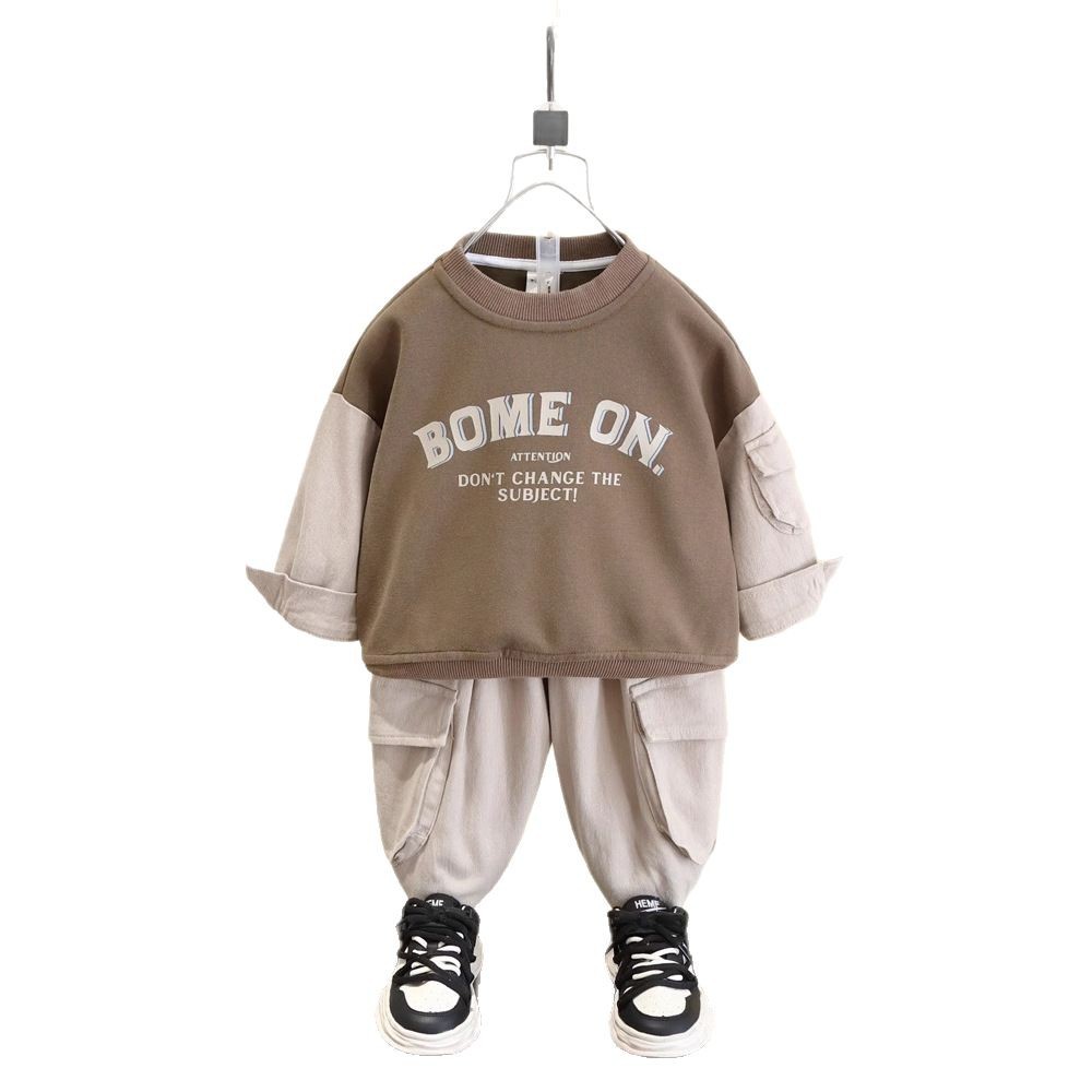 7571 Traje de primavera para niños Nuevo estilo Suéter de primavera y otoño para niños Ropa deportiva Otoño para niños guapos y de moda