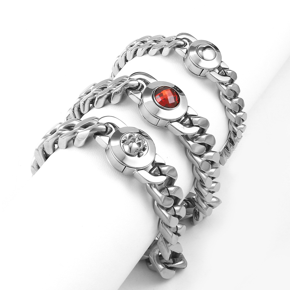 Men's Cuban Link Bracelet Stainless Steel Waterproof Jewellery_voghion.com