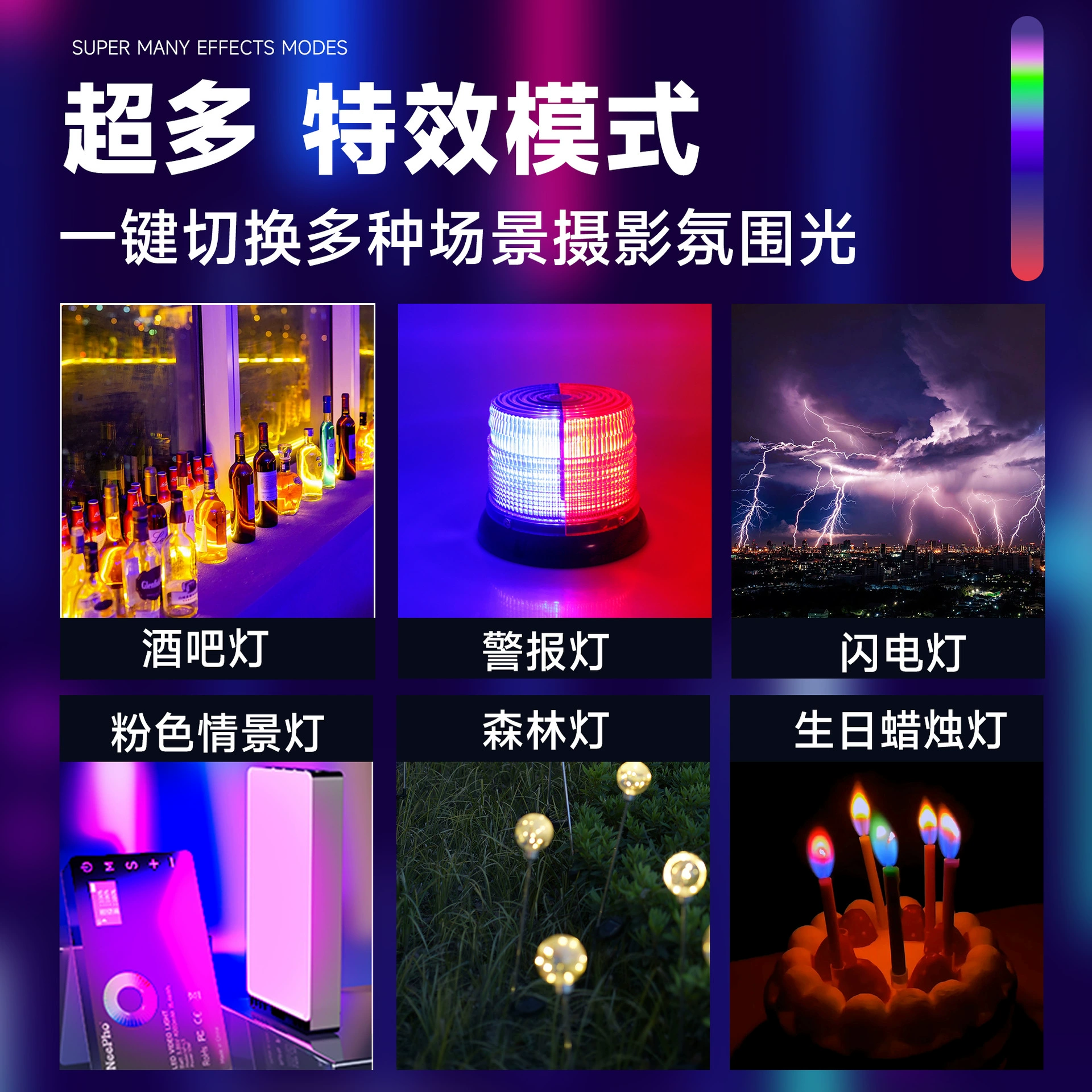 Портативная мини-лампа Neepho с RGB-подсветкой для мобильного телефона, для прямых трансляций, фотосъемки и создания атмосферы, для инфлюенсеров