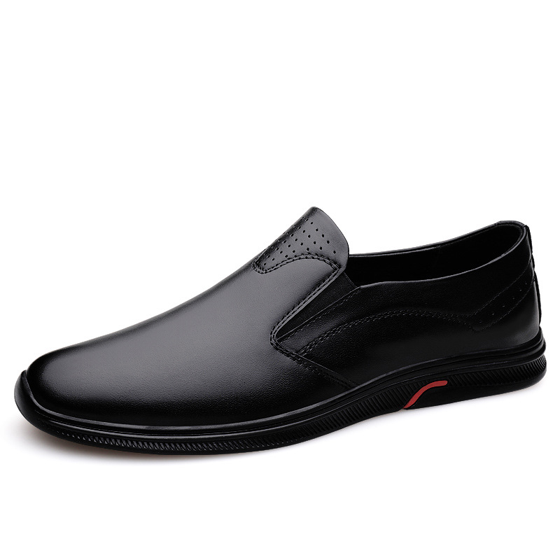 Herren Leder Loafer Mit Runder Kappe Für Freizeit Und Büro_voghion.com