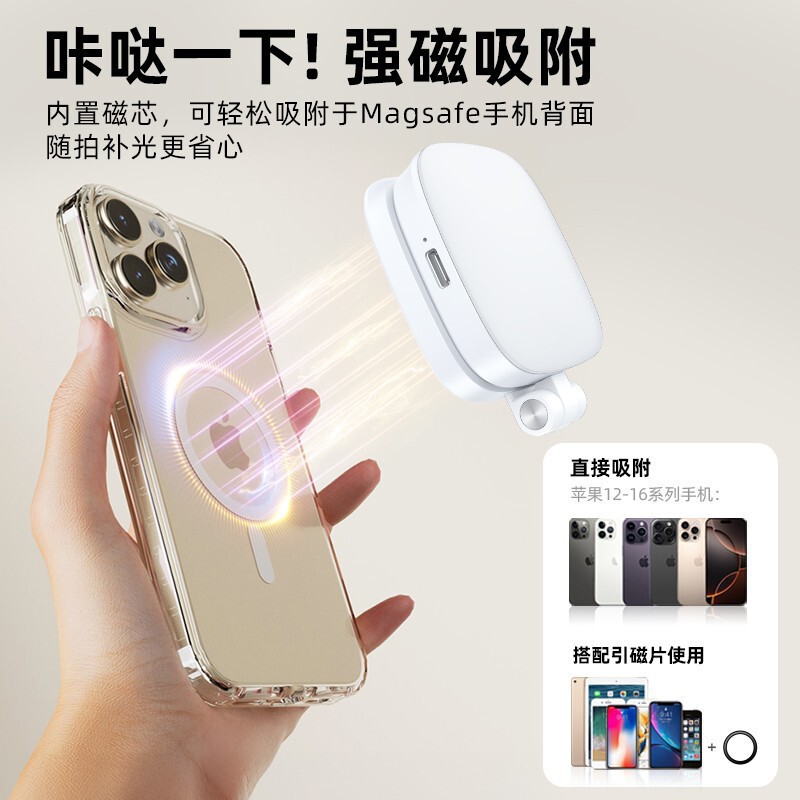 New Magnetic Phone Light Stand with Makeup Mirror for Live Streaming and Selfies, Mini Pocket Beauty Light Stand