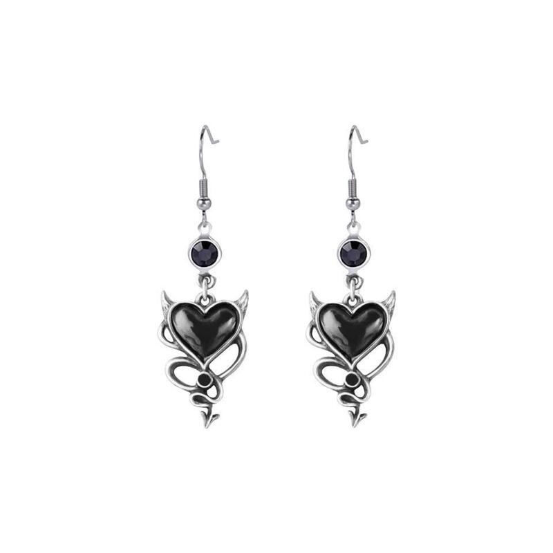 Cross-border foreign trade original dark gothic punk devil love dark classical earrings earrings wholesale factory direct sales