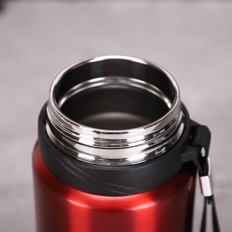 Botella termo de acero inoxidable 304, portátil para exteriores y coche, gran capacidad, con asa