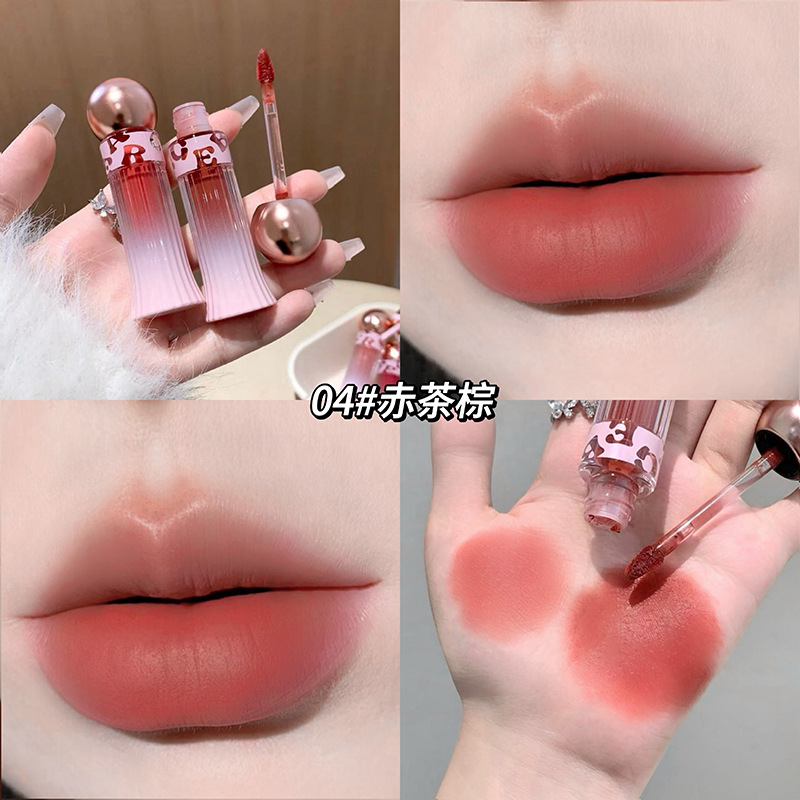 Gegebear, suave, polvo labial, niebla, terciopelo mate, no es fácil de tocar, maquillaje, lápiz labial blanqueador, cosméticos
