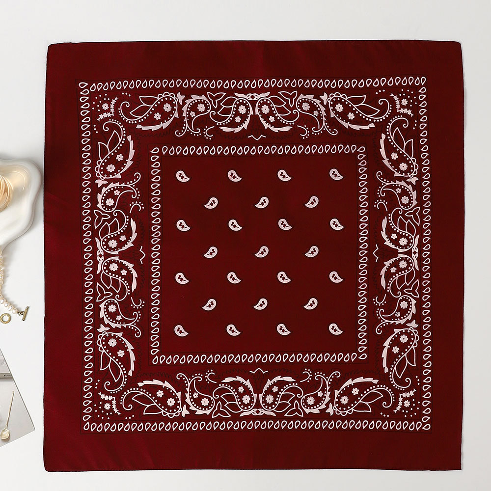 Bandana Cuadrada de Estampado Paisley 53cm de Poliéster para Deportes y Hip Hop