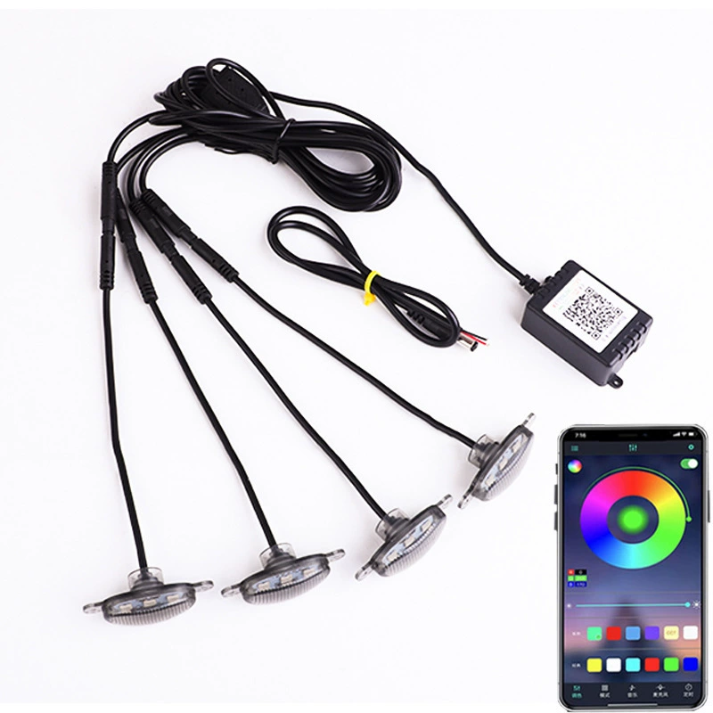 Автомобильная решетка, маленький желтый свет, светодиодный стробоскоп, модифицированный RGB-свет, приложение, маленький желтый свет, дневные ходовые огни, автомобильный свет