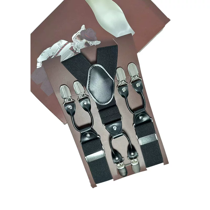 Trousers, suspenders, high quality golden accessories, increased thickness, on elastic band