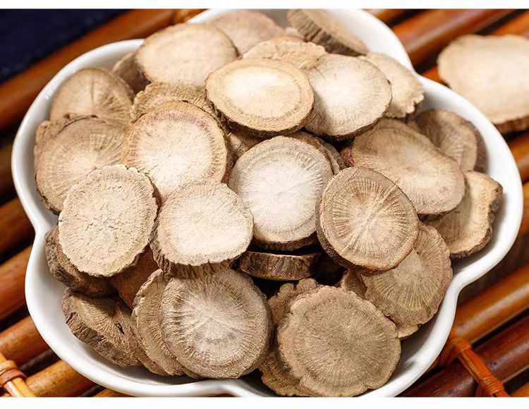 Chi Shao (Paeonia lactiflora) — Dried Red Peony Root Slices, 500g in use