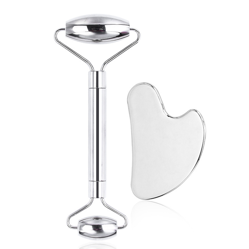 Cara transfronteriza cara cara cara de acero inoxidable tablero de masaje rodillo masajeador en forma de corazón ojos belleza meridiano varilla de belleza varilla de belleza