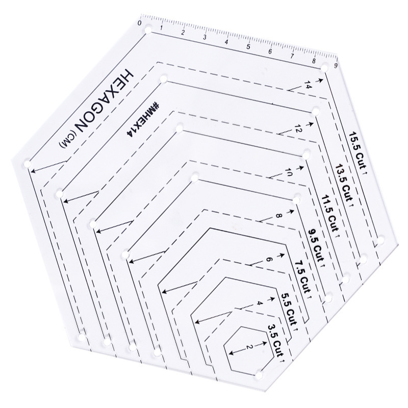 Regla de patchwork Regla de patchwork hexagonal americana Regla de acolchado hexagonal