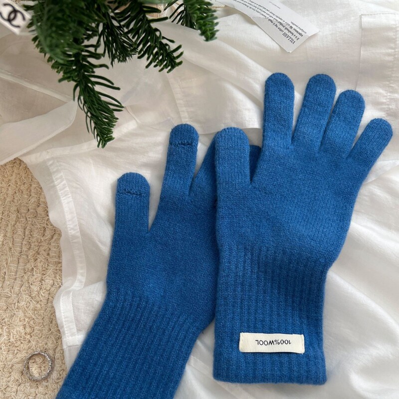 100% Wool Thickeneded Warm and Versatile Pure Color Gloves Winter Cycling Finger Hand Guards for Women High Quality Couple Models 100% Wool Thickeneded Warm and Versatile Pure Color Gloves Winter Cycling Finger Hand Guards for Women High Quality Couple Models