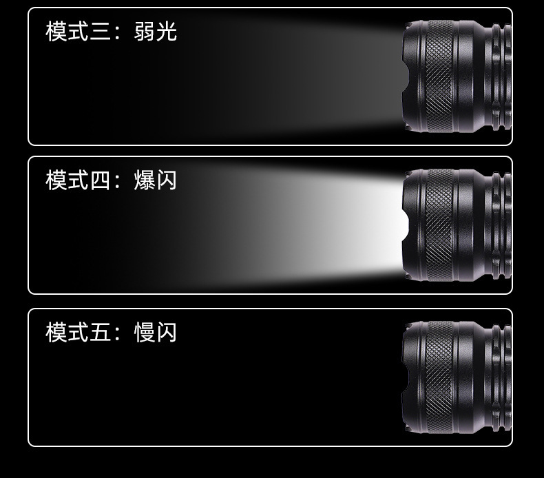 Strong Light Flashlight, Rechargeable, Ultra-Bright, Long-Range Flashlight, Portable, Multi-Functional Outdoor Led Light, Foreign Trade Wholesale