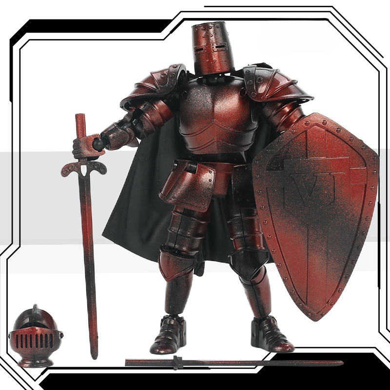 Muñecas de guerreros medievales multiarticulados transfronterizos, muñecas de armadura de doble forma de séptima generación al por mayor