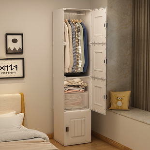 Small Wardrobe Rental Dormitory Single Bedroom Household Simple Assembly Plastic Wardrobe Kidsren's Clothes Storage Cabinet