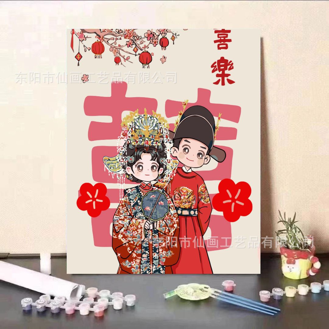 Guardia dulce serie de animación de pintura al óleo digital DIY moderna minimalista para niños fábricas de pintura al óleo de relleno al por mayor