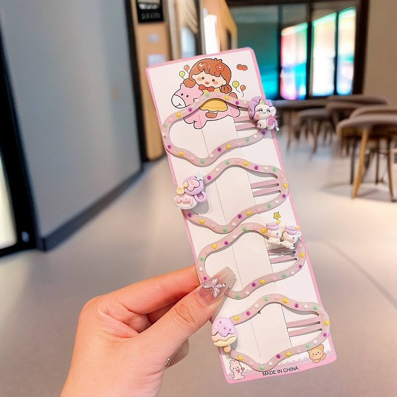 子馬の髪飾り、雲の形のヘアピン、ベビーBBクリップ、女の子用漫画風子供用サイドヘアクリップ、後頭部ヘアクリップ、ヘアアクセサリー|undefined