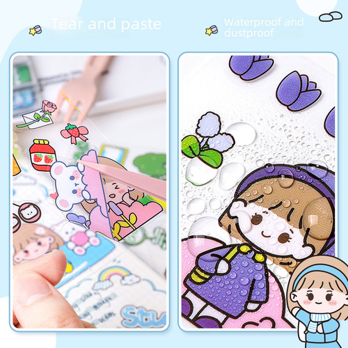 Cartoon diary gogo sticker insulated cup pet decoration sticker for children and students water cup planner sticker wholesale