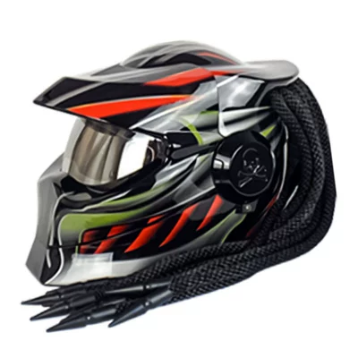 Hot-Selling Riding Helmets, Personalized – Motosiklet kaskı (dəbilqə) - black-and-red-warrior-m