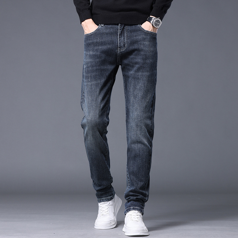 Contador de calidad casual jeans hombres moda simple juventud pantalones Nuevo estiramiento cómodo rectos