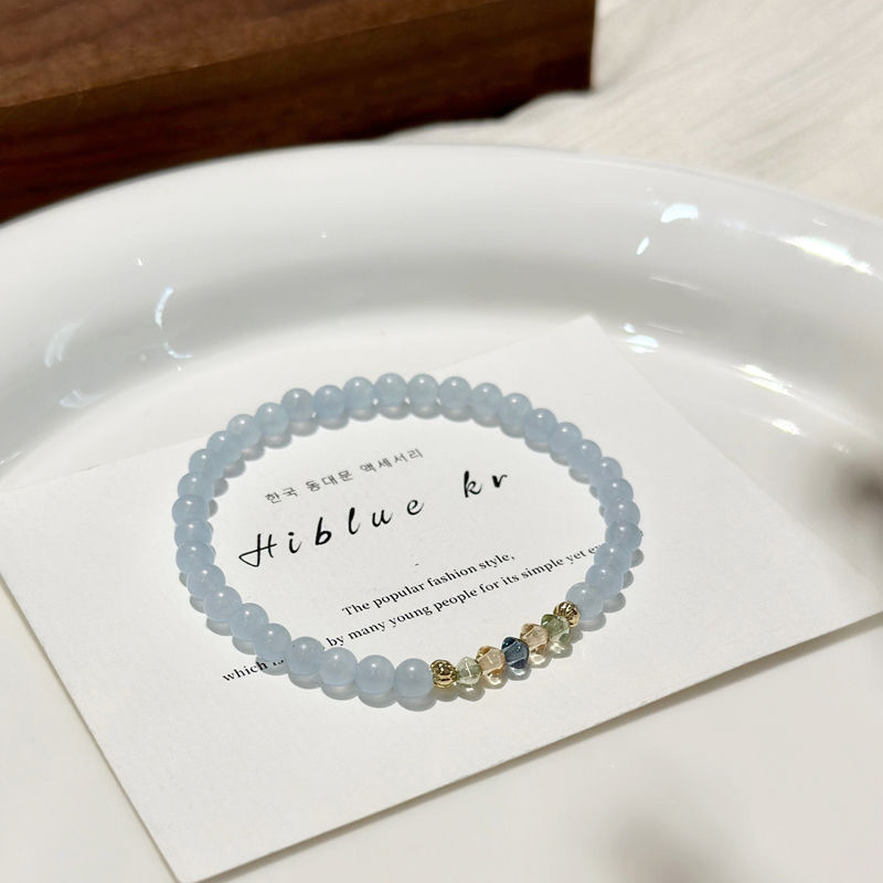 Sea Salt Crushed Ice Sea Sapphire Blue Bracelet Female Niche High-level Fairy Style Small Fresh Elegant All-match Bracelet for Girlfriend