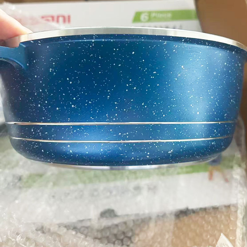 Juego de ollas de aleación de aluminio, juego de ollas para sopa, olla de piedra maifan antiadherente, suministro exclusivo transfronterizo, venta al por mayor del mismo modelo dessinipotset