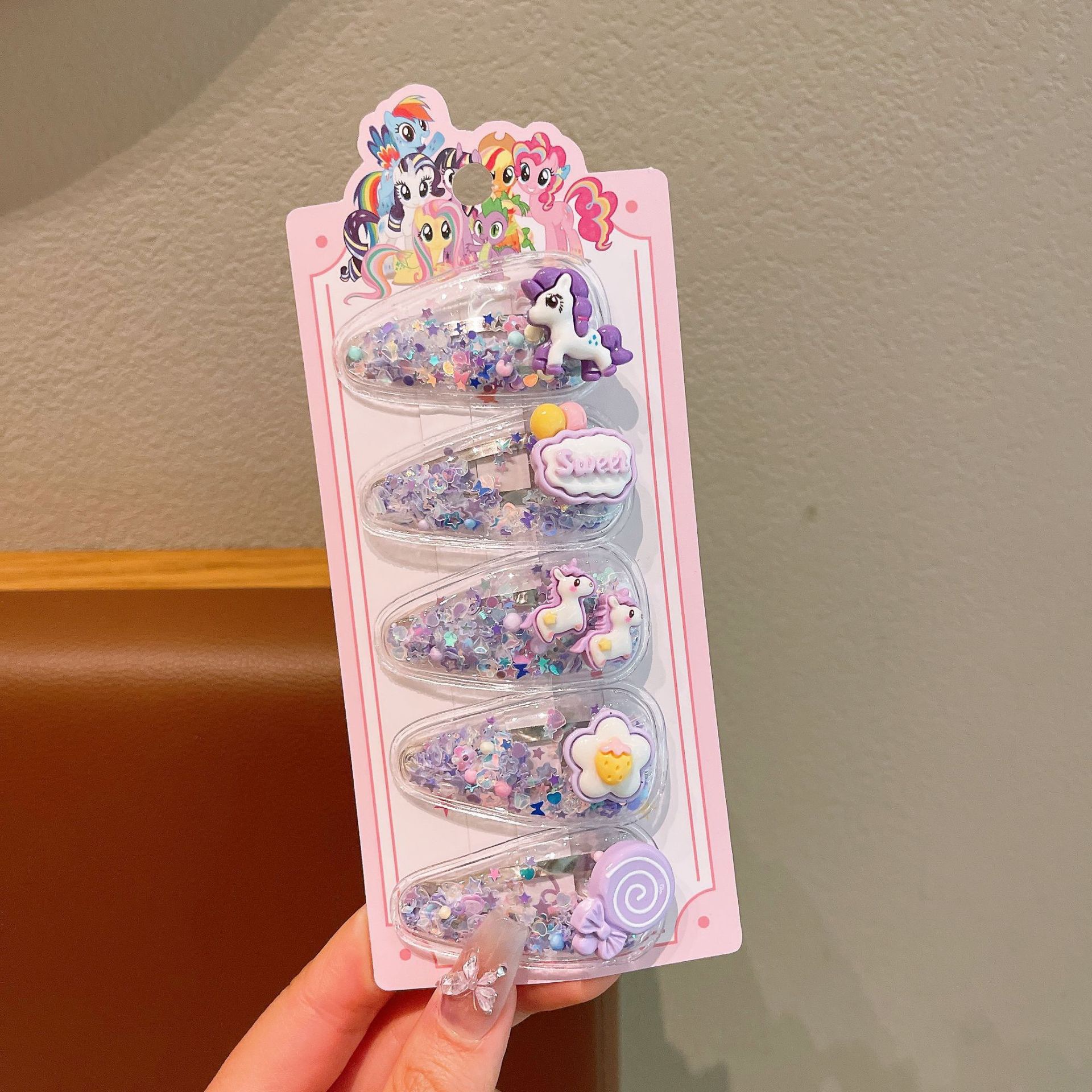 Niños de dibujos animados pony lindos pinzas de cabello niñas paoli pinzas de cabello niñas pinzas de cabello rotas para estudiantes set de pinzas de cabello BB