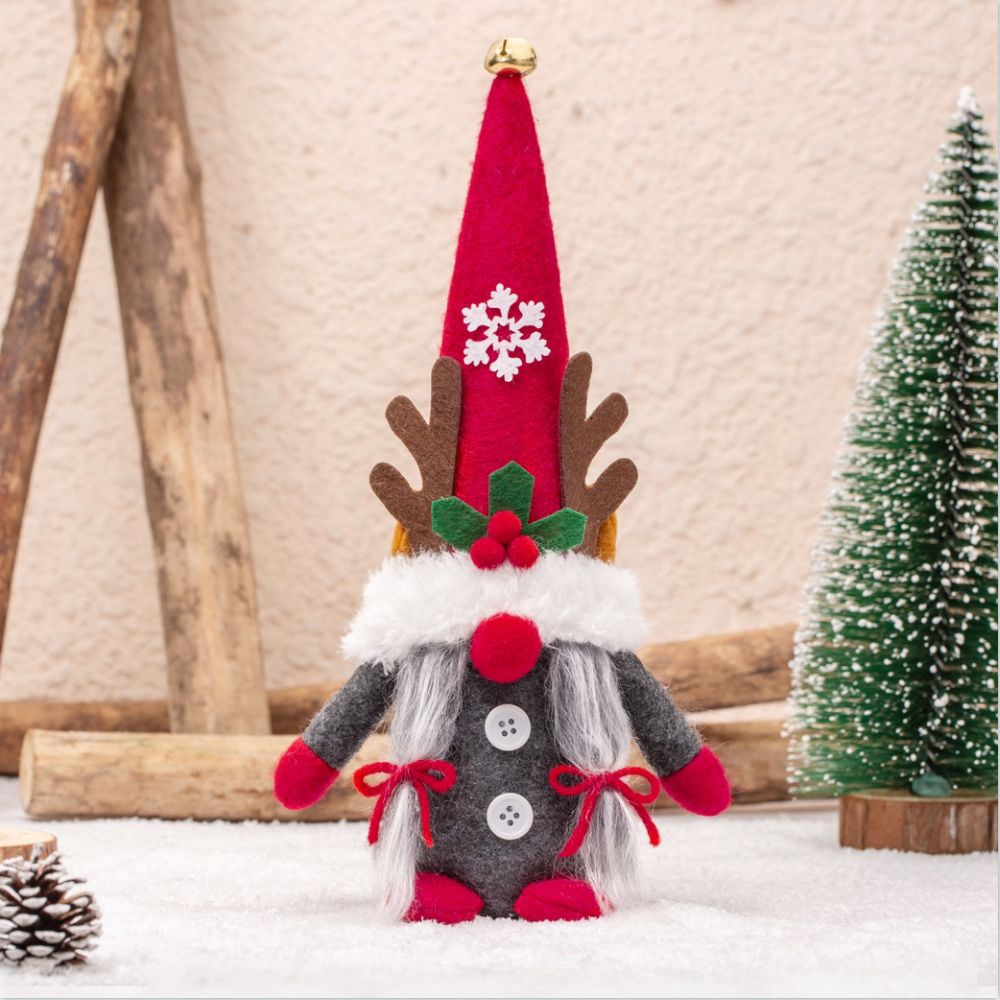 Amazon Christmas Decoration Antler Gnome Figurine Faceless Doll Forest Old Man Doll Creative Christmas Ornament