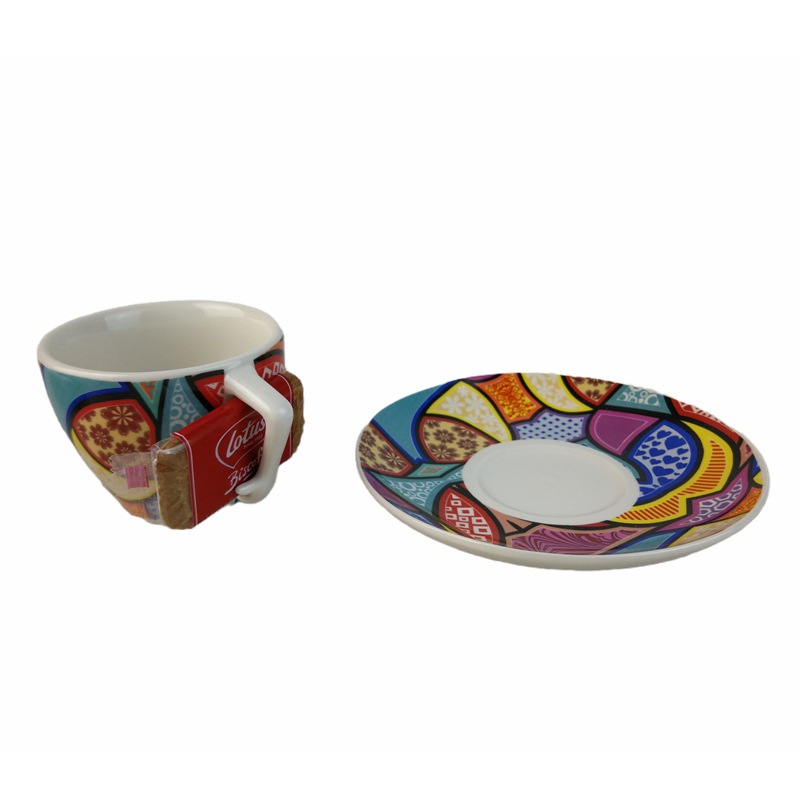 Creativo brazo mango cappuccino latte taza de café espresso europeo galleta taza y platillo