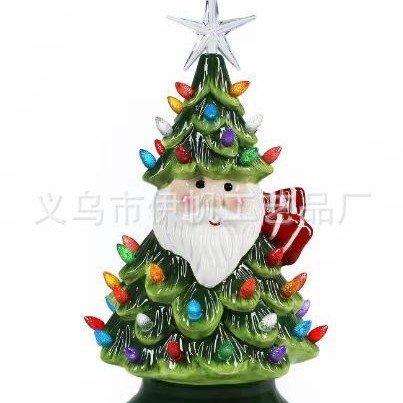 アマゾンクロスボーダー樹脂クリスマスツリーデスクトップクリスマスツリーライトイルミネーションサンタクロースクリスマスツリー装飾品|undefined