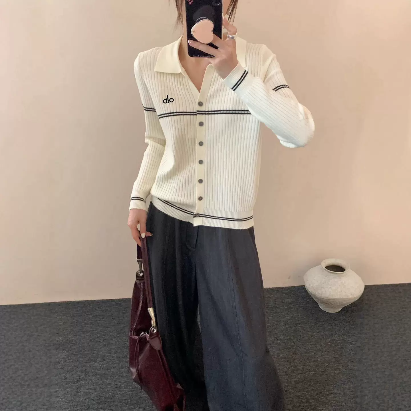 毛衣女秋冬韩系穿搭POLO领设计感气质百搭长袖针织衫开衫打底上衣