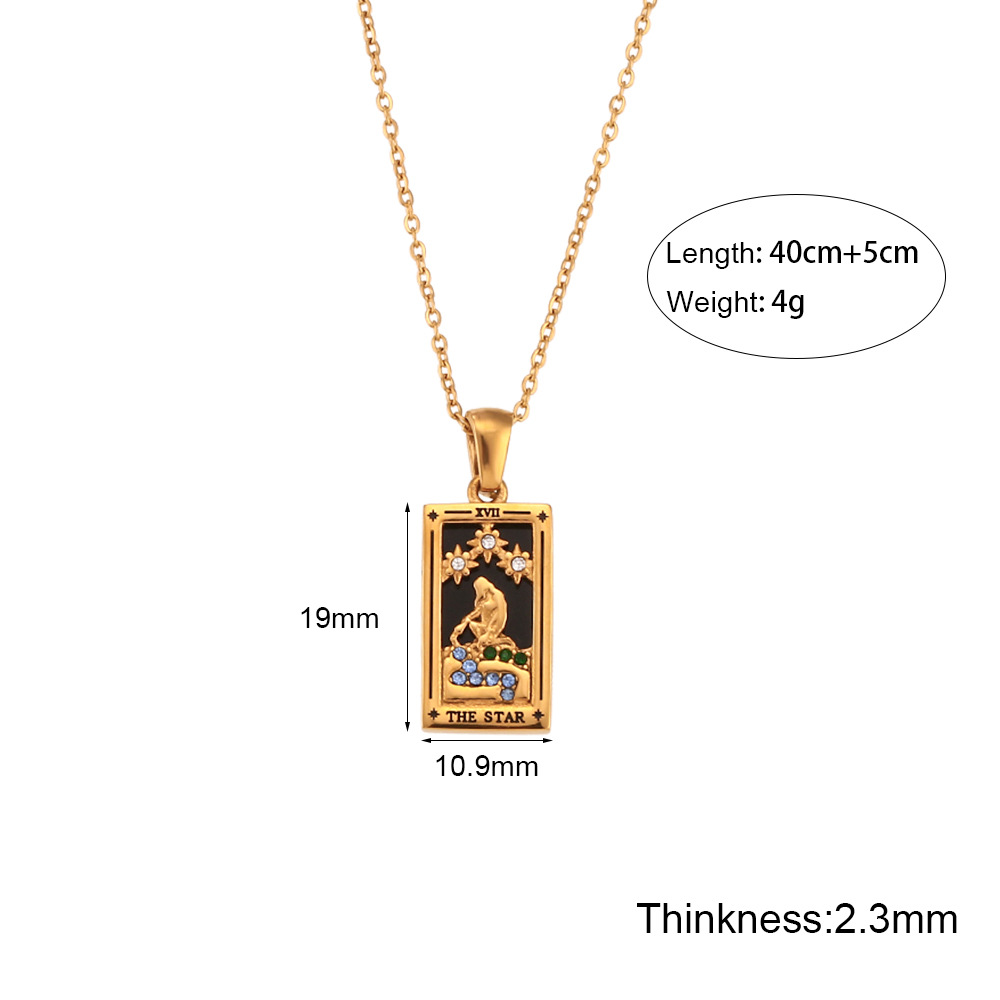 Fashion Square Stainless Steel Plating Inlay Zircon Pendant Necklace 1 Piece display picture 2