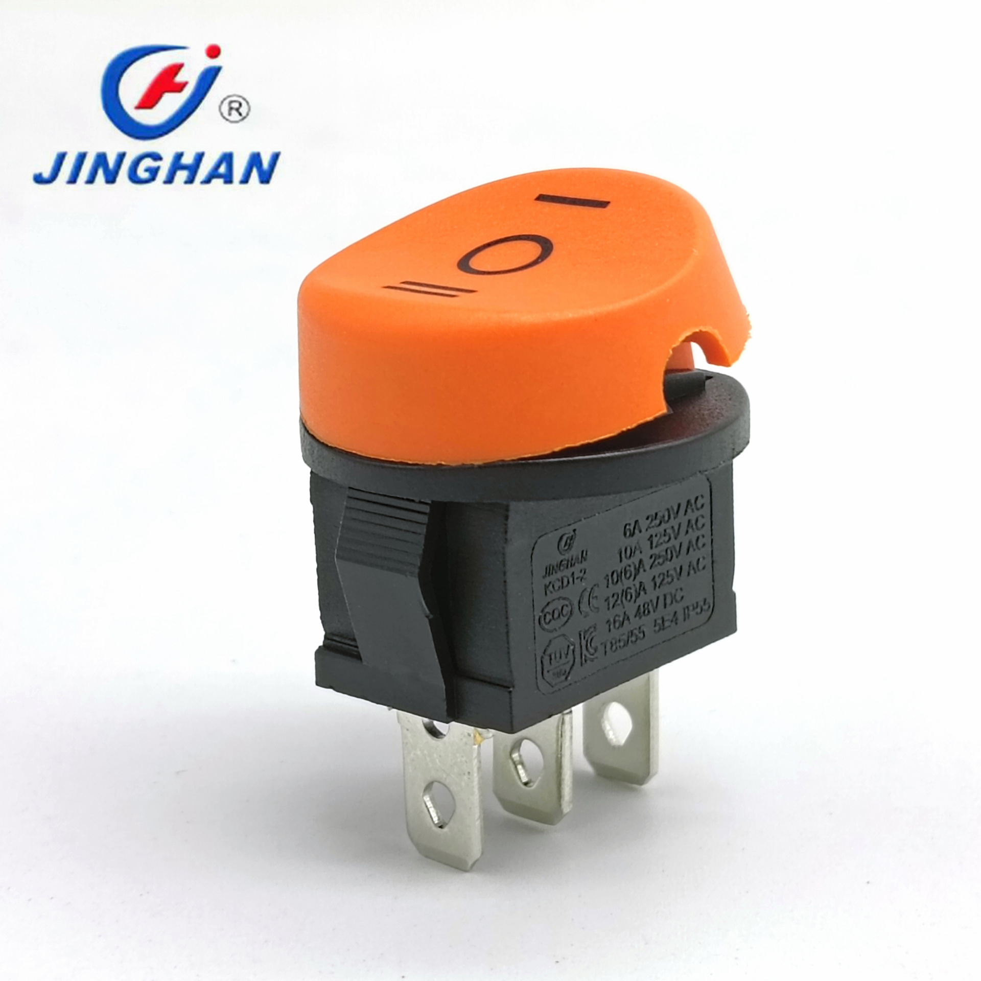 晶瀚 JINGHAN三档开关 圆形翘板开关 蘑菇头船型开关 KCD1-203