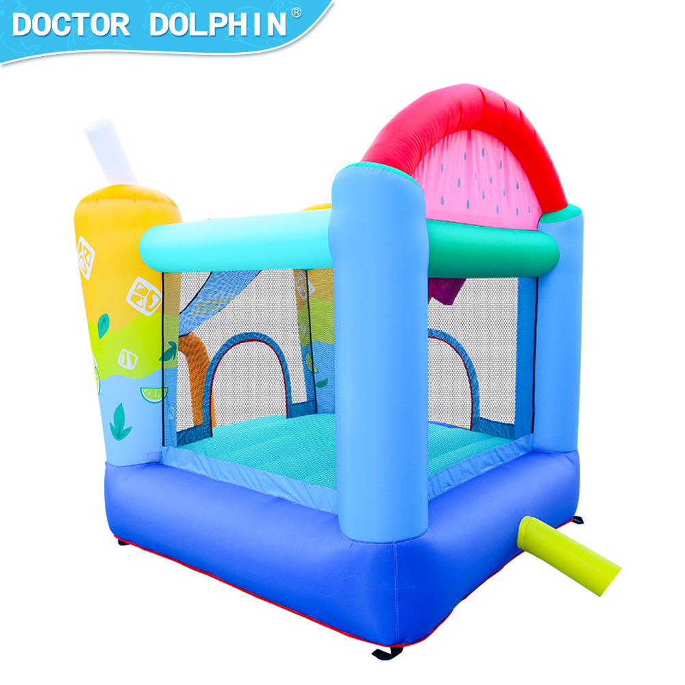 Doctor Delfín | Castillo inflable para el hogar, trampolín inflable pequeño para niños, tobogán inflable, uso doméstico pequeño, seguro y duradero